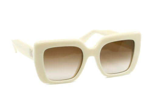 Lunettes de soleil Emmanuelle Khanh Foxy 201 blanc ivoire vue de avant